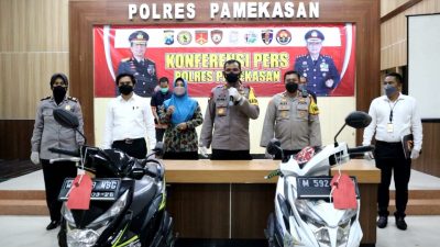 Polres Pamekasan Bekuk Tiga Pelaku Curanmor Yang Beraksi Di 11 Lokasi