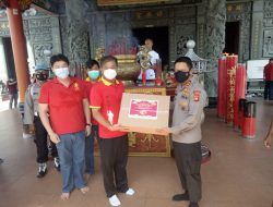 Kapolda Bali pantau pelaksanaan ibadah Imlek 2022 di Vihara Satya Dharma Sanggaran.