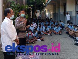 Cegah kenakalan Remaja, Kapolsek Denbar memberikan ceramah Kamtibmas ke SMP Sapta Handika Denpasar