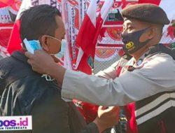 Patroli Pamor Keris Polres Pamekasan, Bagikan Masker dan Berikan Himbauan Kamtibmas