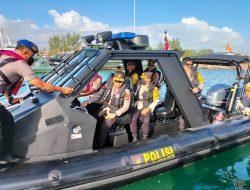 Kapolda Bali Lakukan Sea Trail Terhadap Dua Kapal Rigit Inflatable Boat Untuk Kawal G-20