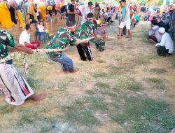Babinsa Koramil 0826-05 Larangan Turut Meriahkan Lomba Tarik Tambang Dalam Rangka HUT RI
