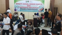 Polres Pamekasan Gelar Bhakti Kesehatan Donor Darah Dan Vaksinasi Influenza