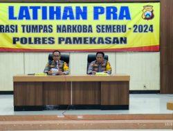 Polres Pamekasan Gelar Latihan Pra operasi Tumpas Narkoba Semeru 2024