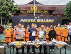 Awal Tahun 2025, Polres Malang Tangkap 18 Tersangka Narkoba dan Sita 586 Gram Sabu