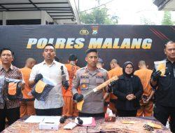 Polres Malang Tangkap 36 Tersangka Kasus Premanisme dan Kekerasan