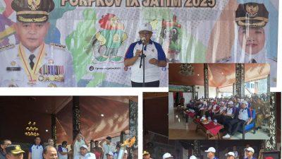 Bupati Malang dan Ratusan Warga Di Lawang Sambut Kedatangan Obor Api Proprov IX Jatim