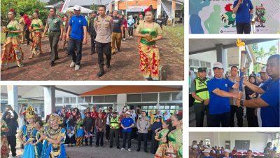 Muspika Singosari Sambut Obor Porprov IX Jatim dengan Semarak Budaya