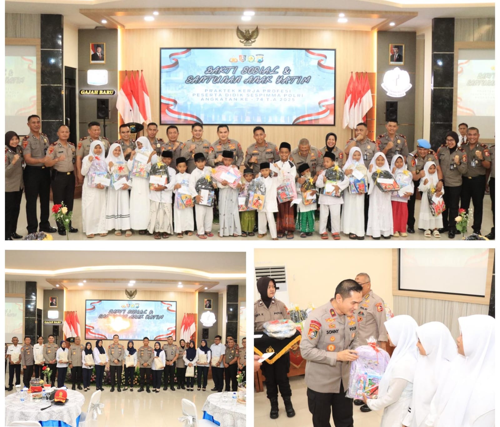 Serdik Sespimma Polri Angkatan 74 Gelar Bakti Sosial dan Santunan Anak Yatim di Polres Malang