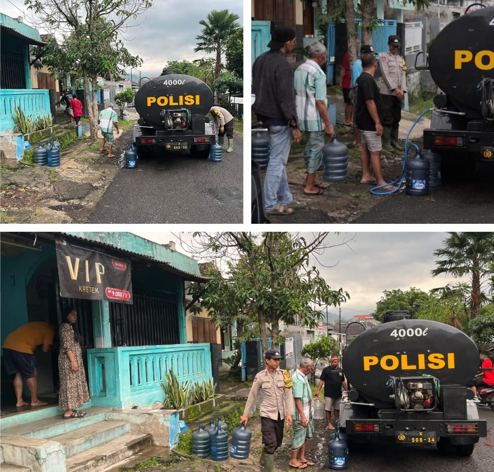 Polres Malang Salurkan 4.000 Liter Air Bersih ke Warga Lawang Terdampak Longsor