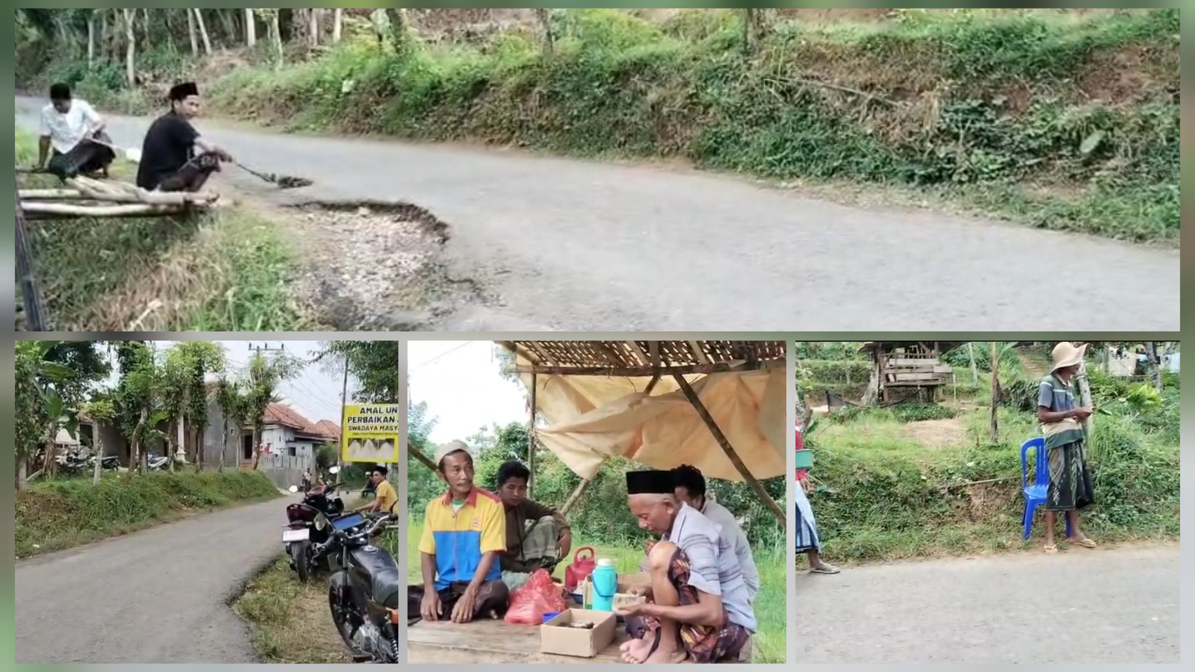 Jalan Poros Konyeleh–Palesanggar–Pasanggar Rusak Parah, Warga Terpaksa Minta Amal Demi Perbaikan