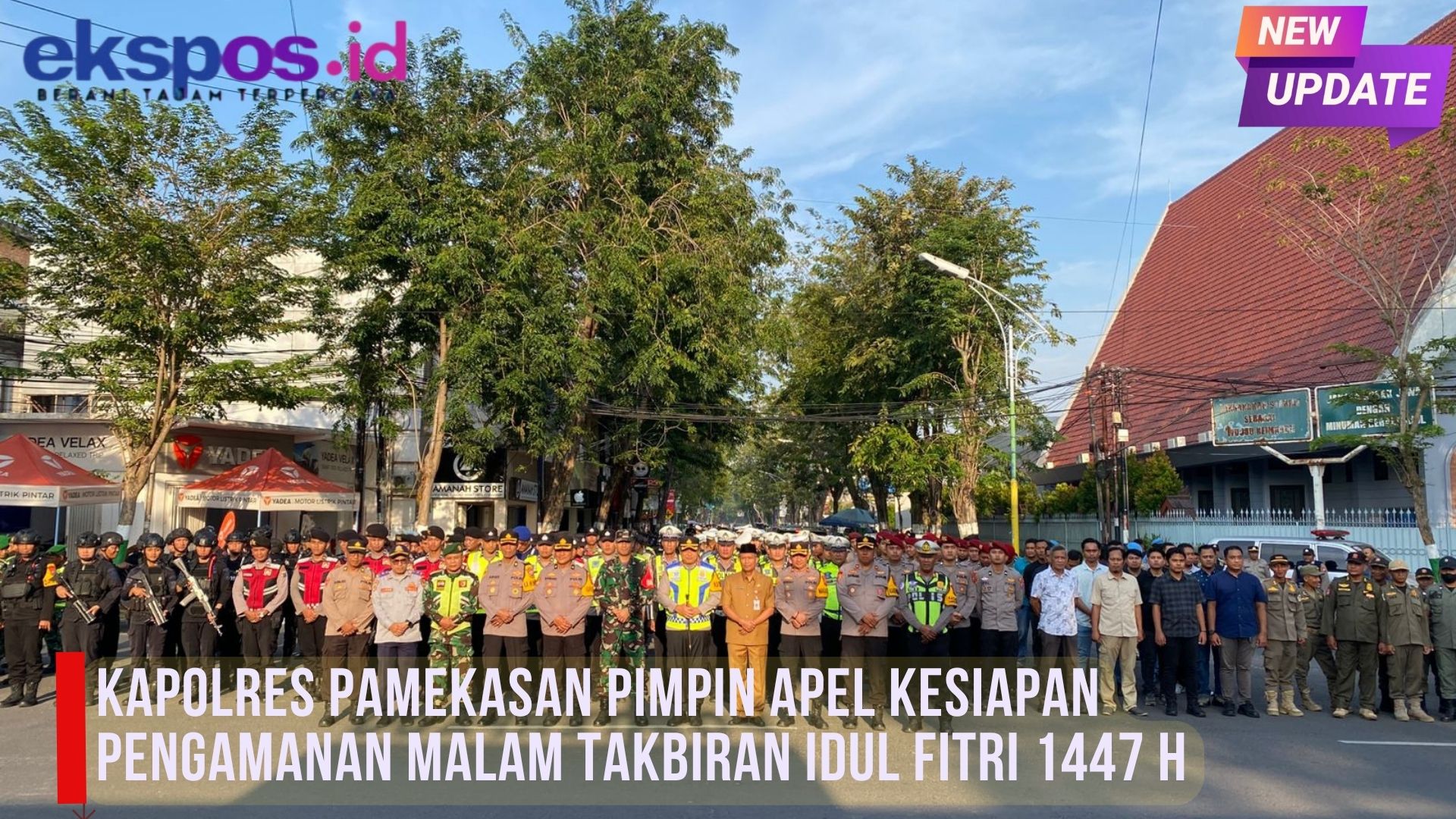 Kapolres Pamekasan Pimpin Apel Kesiapan Pengamanan Malam Takbiran Idul Fitri 1447 H