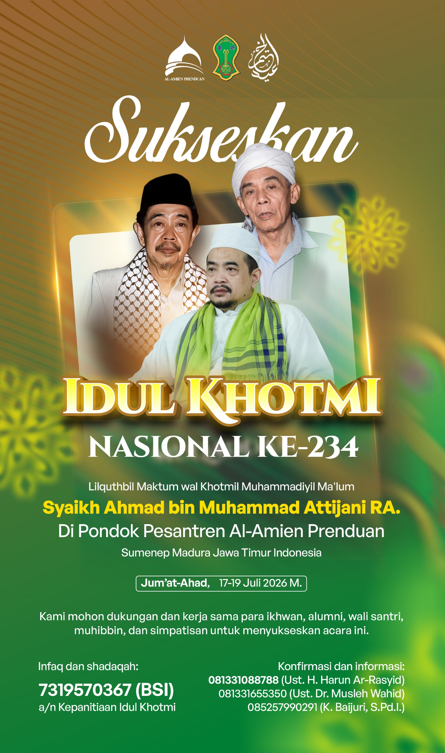 Idul Khotmi Nasional Thoriqoh Attijaniyah ke-234 di PP Al-Amien Prenduan Sumenep Madura