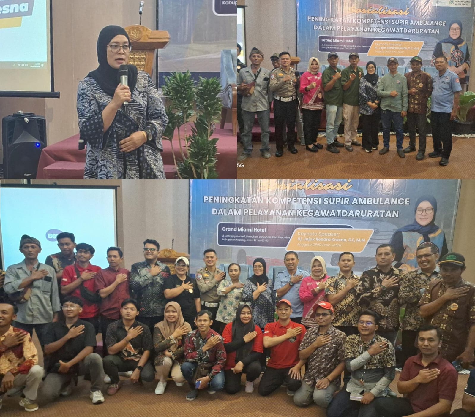 Jajuk Rendra Kresna Sosialisasi Peningkatan Kompetensi Relawan Supir Ambulance Malang Raya