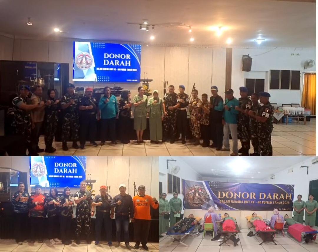 Denpom V/3 Malang Tebar Kepedulian Lewat Donor Darah dalam Peringatan HUT ke-80 Pomad