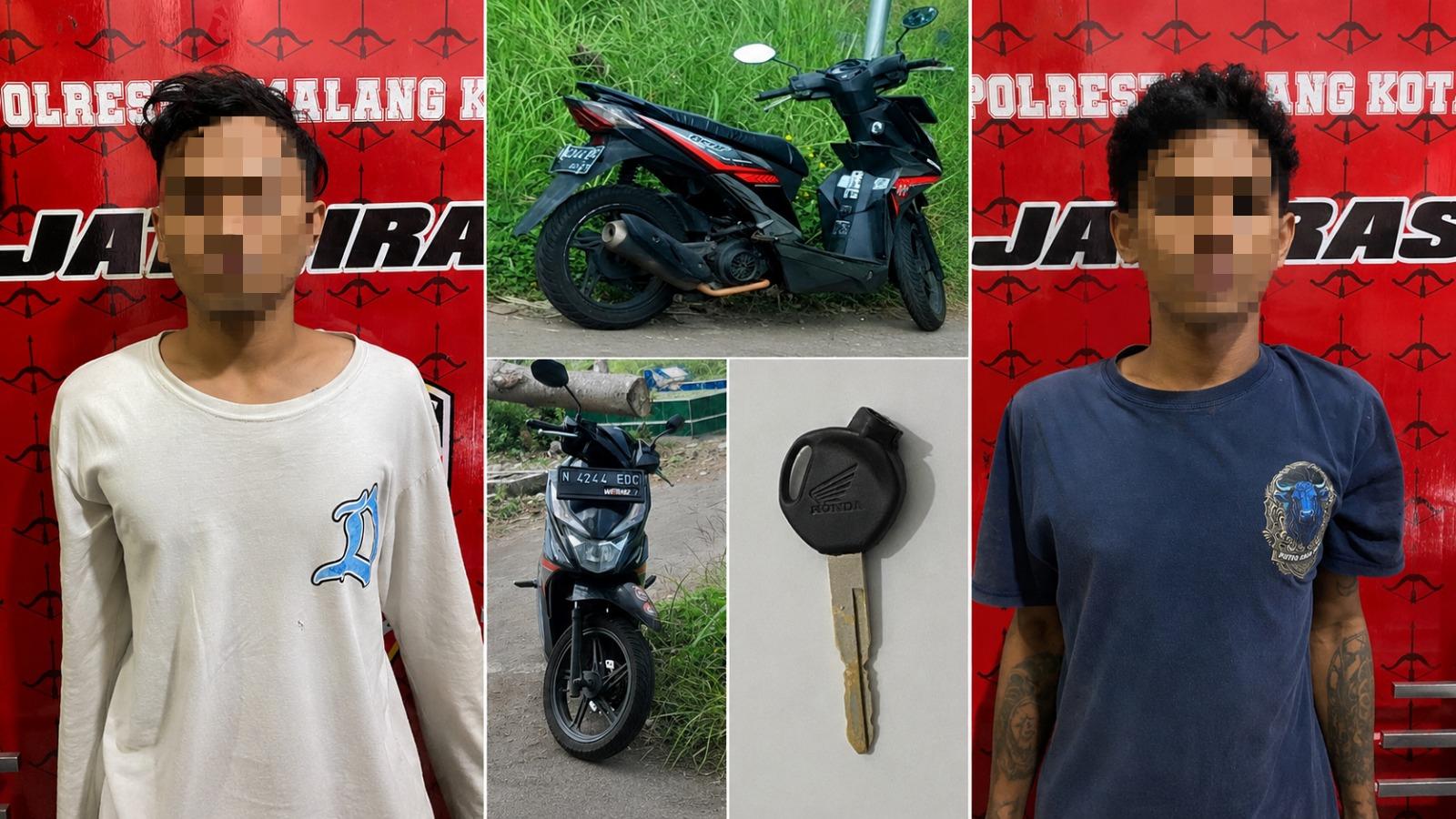 Polresta Malang Kota Ringkus Dua Pelaku Curas, Ancam Mahasiswa dengan Pisau dan Celurit