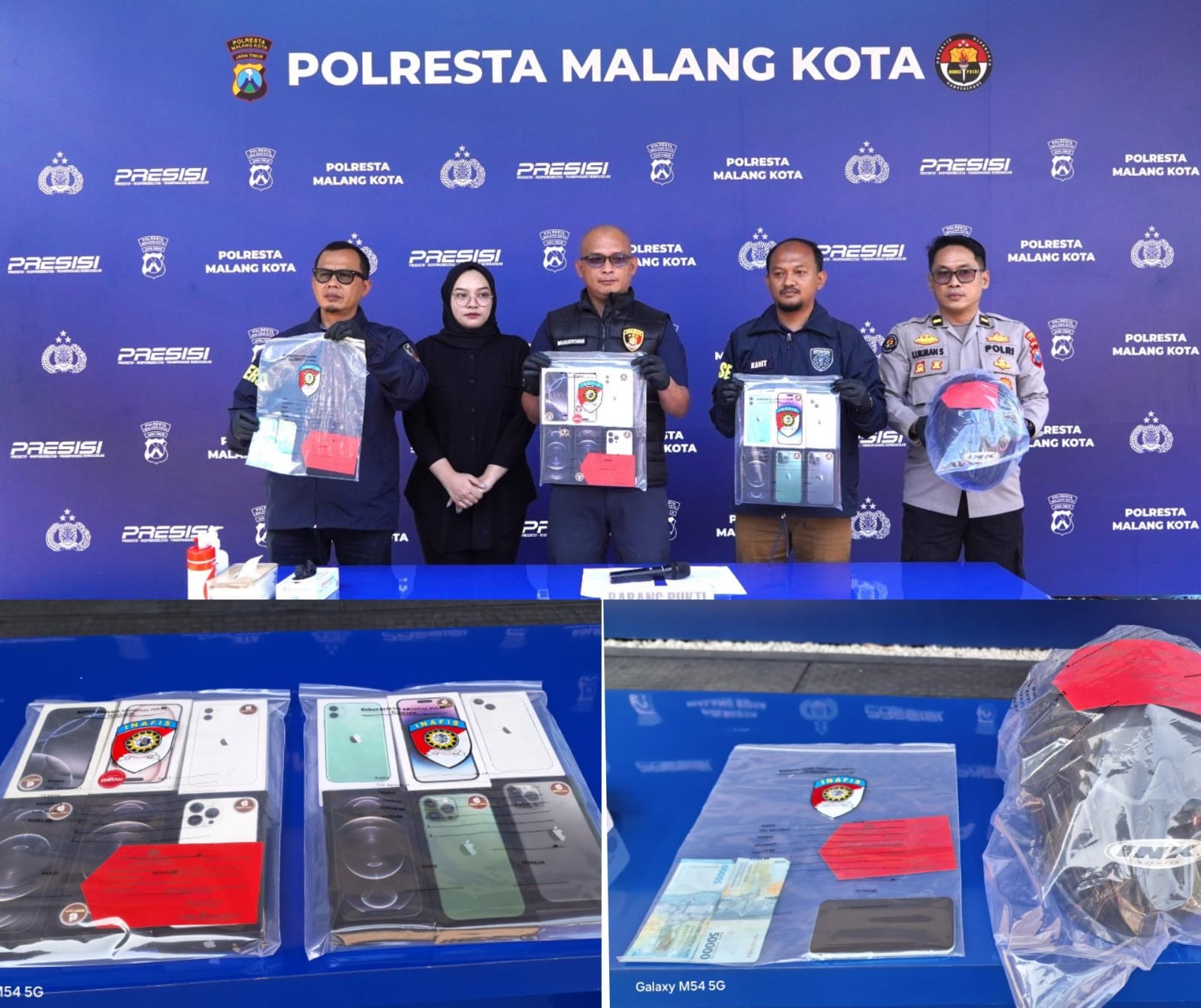 Polresta Malang Kota Ringkus Residivis Spesialis Bobol Konter HP dan Aksi Pencuriannya Viral di Medsos