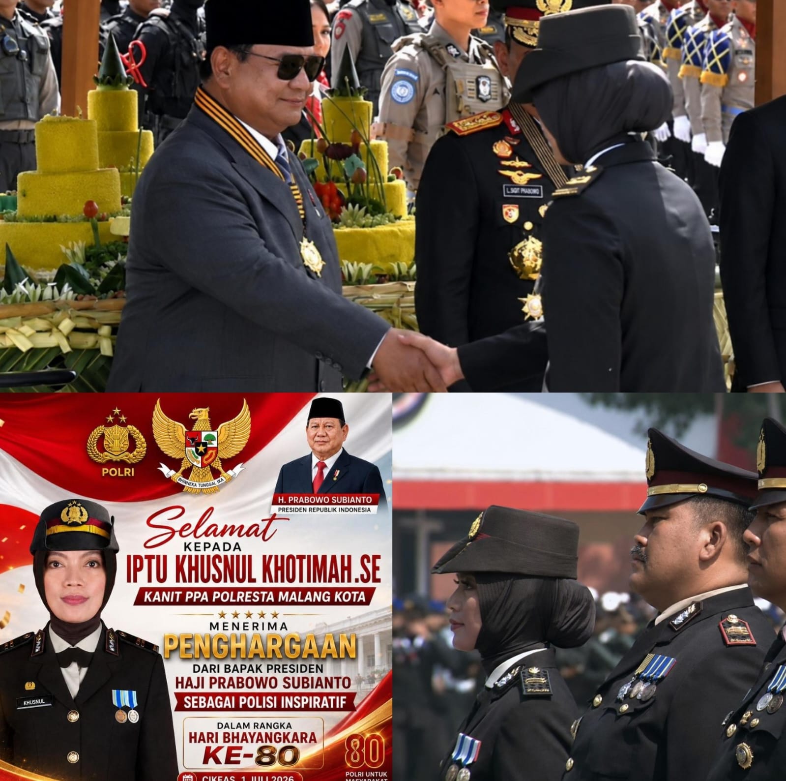 Kanit PPA Polresta Malang Kota Mendapat Penghargaan Polisi Inspiratif dari Presiden RI di Hari Bhayangkara ke-80