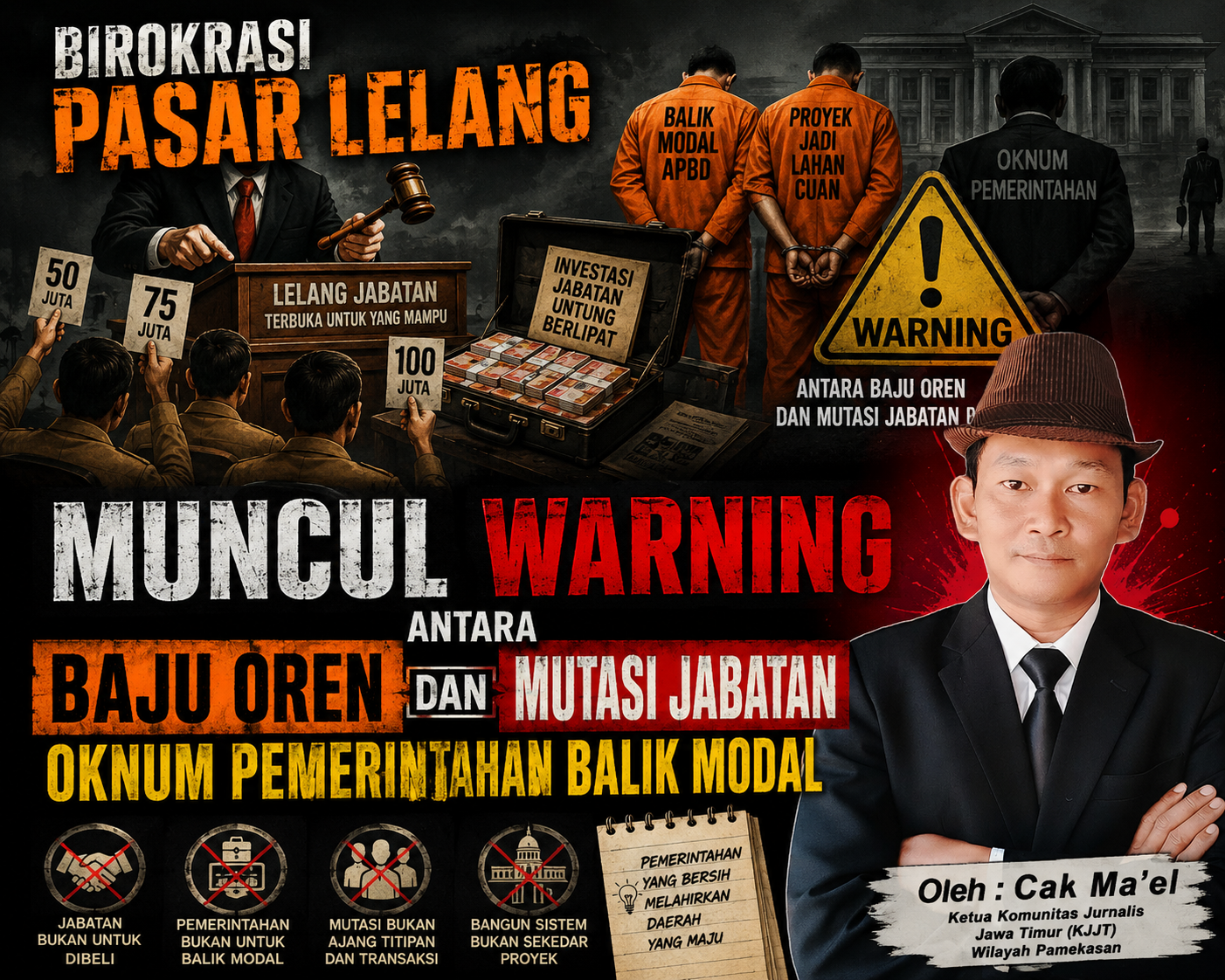 Birokrasi Pasar Lelang, Muncul Warning Antara Baju Oren dan Mutasi Jabatan, Oknum Pemerintahan Balik Modal