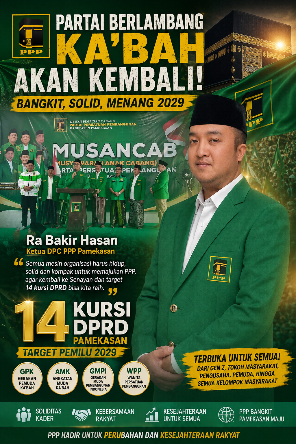 Partai Berlambang Ka’bah Akan Kembali, Ra Bakir Targetkan 14 Kursi DPRD Pamekasan
