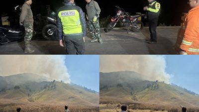 Karhutla Bromo, Polres Malang Siaga Cegah Api Merembet ke Poncokusumo